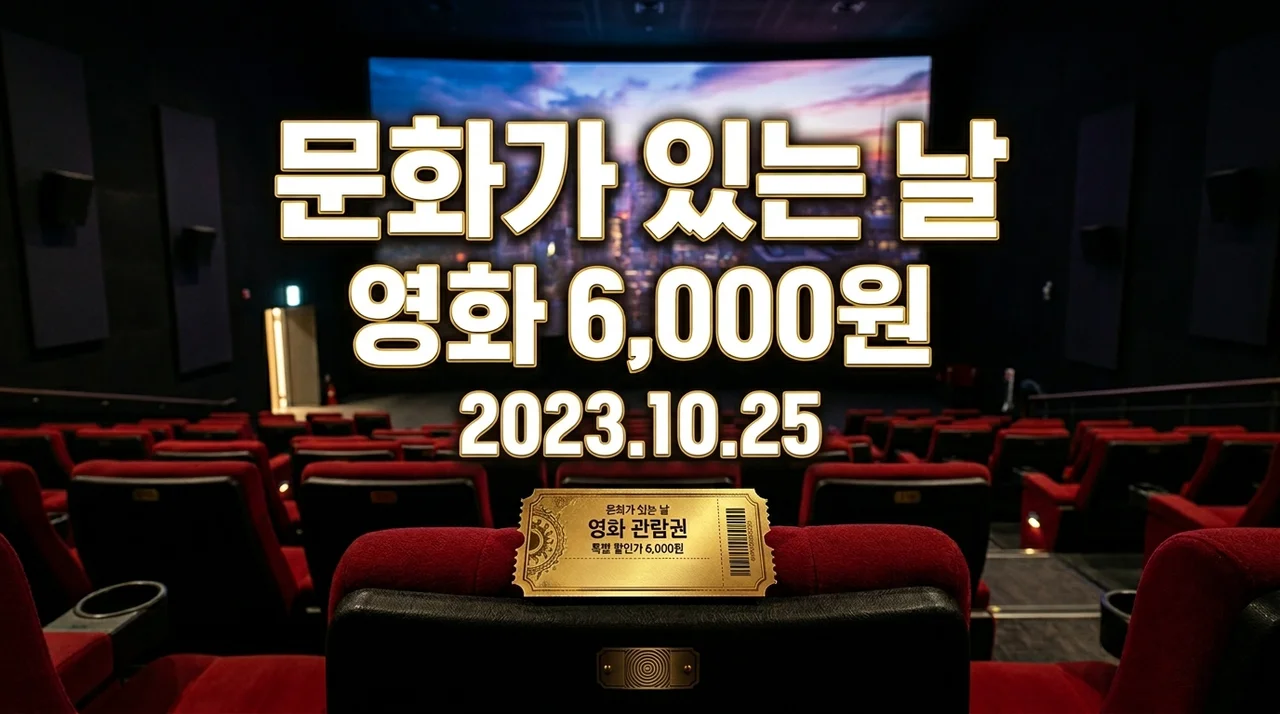 2026 문화가 있는 날 영화관람 완전정복: 6,000원 할인과 예매 꿀팁