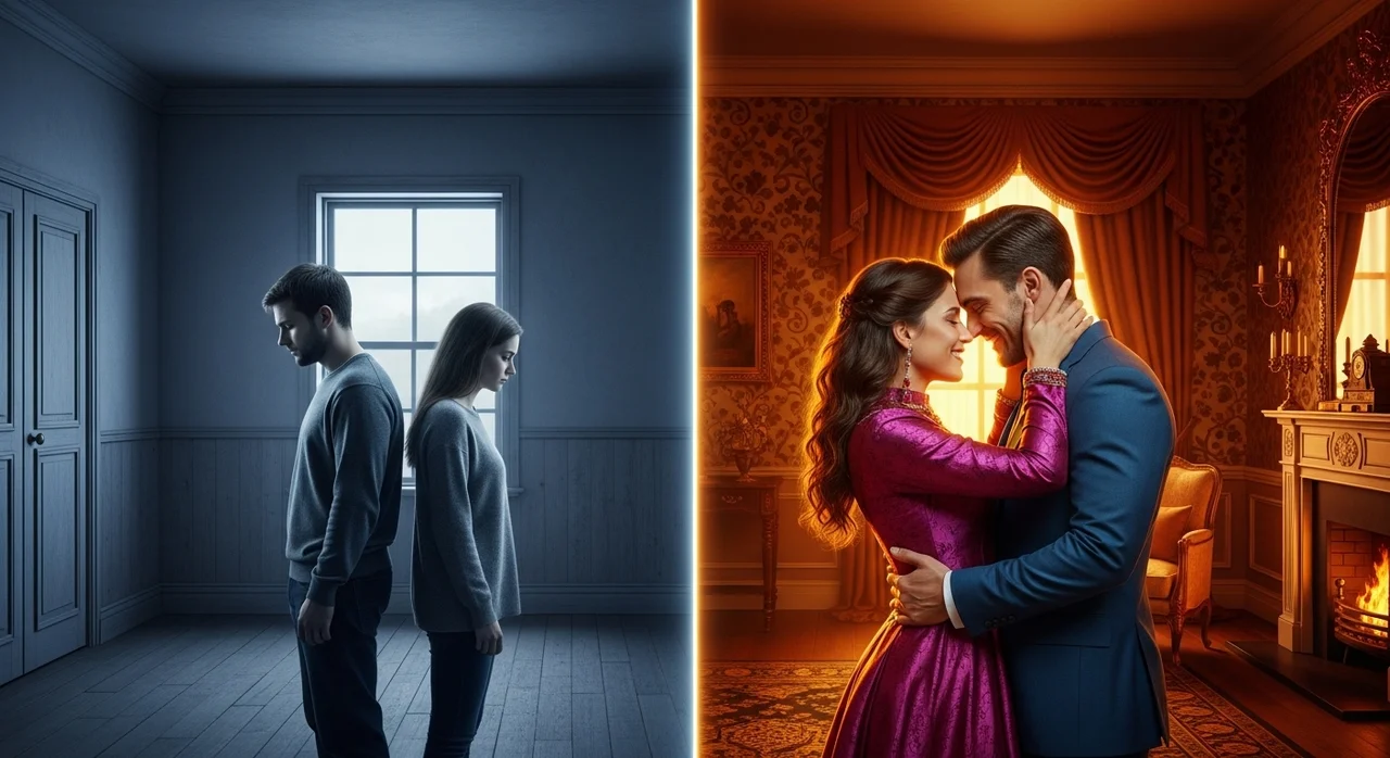 극명하게 대비되는 두 부부, '냉소'와 '열정' 사이