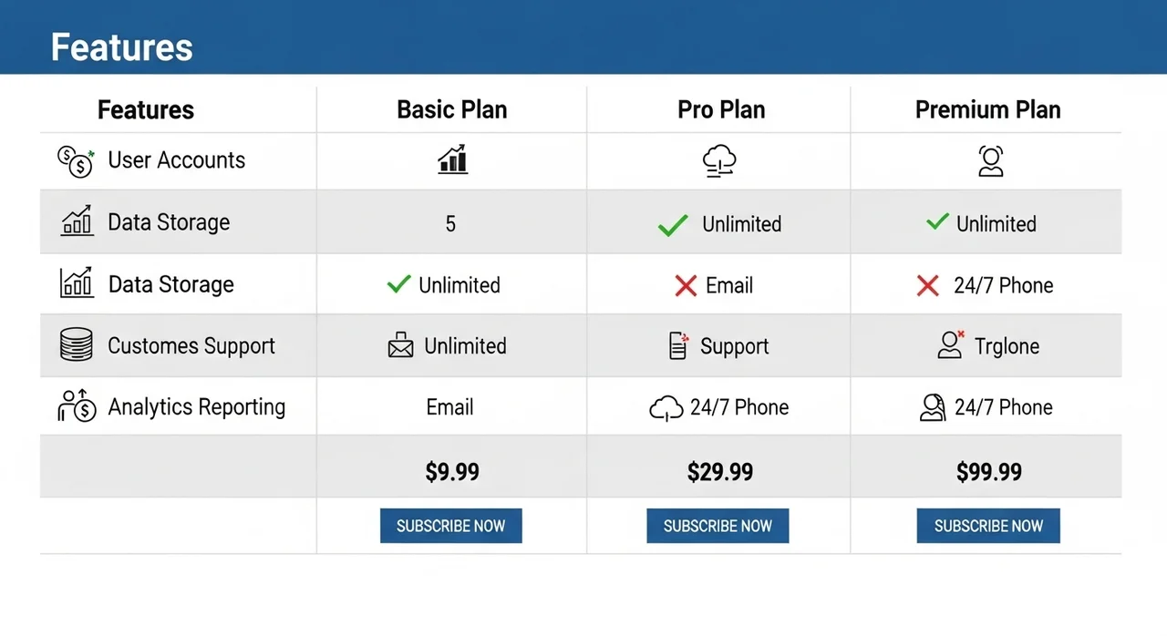 한눈에 보는 주요 OTT 서비스 요금제 비교